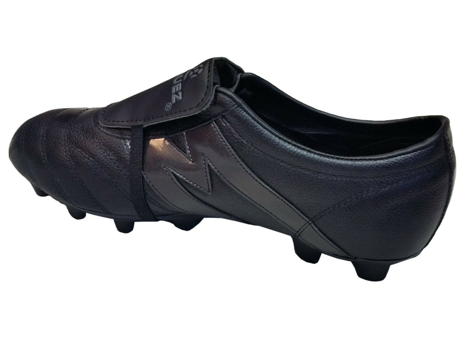 Manriquez Soccer Cleats  Authentic Leather Total Black MID SX